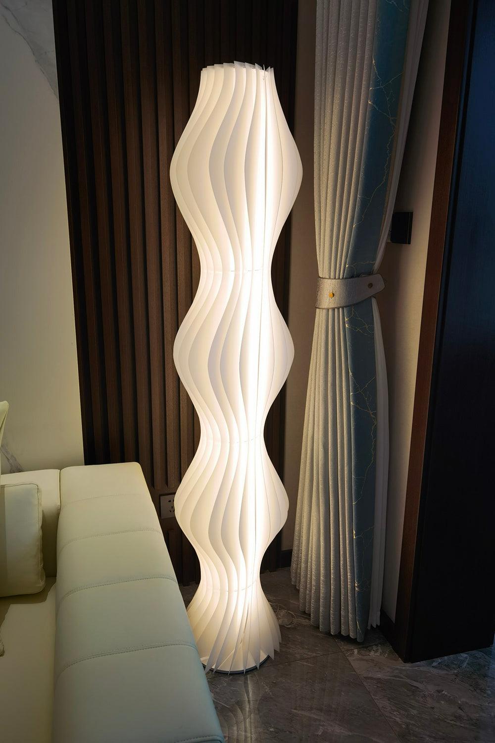 Modern Vapor Acrylic Uplight Floor Lamp with Integrated LED for Living Room Standing Light White