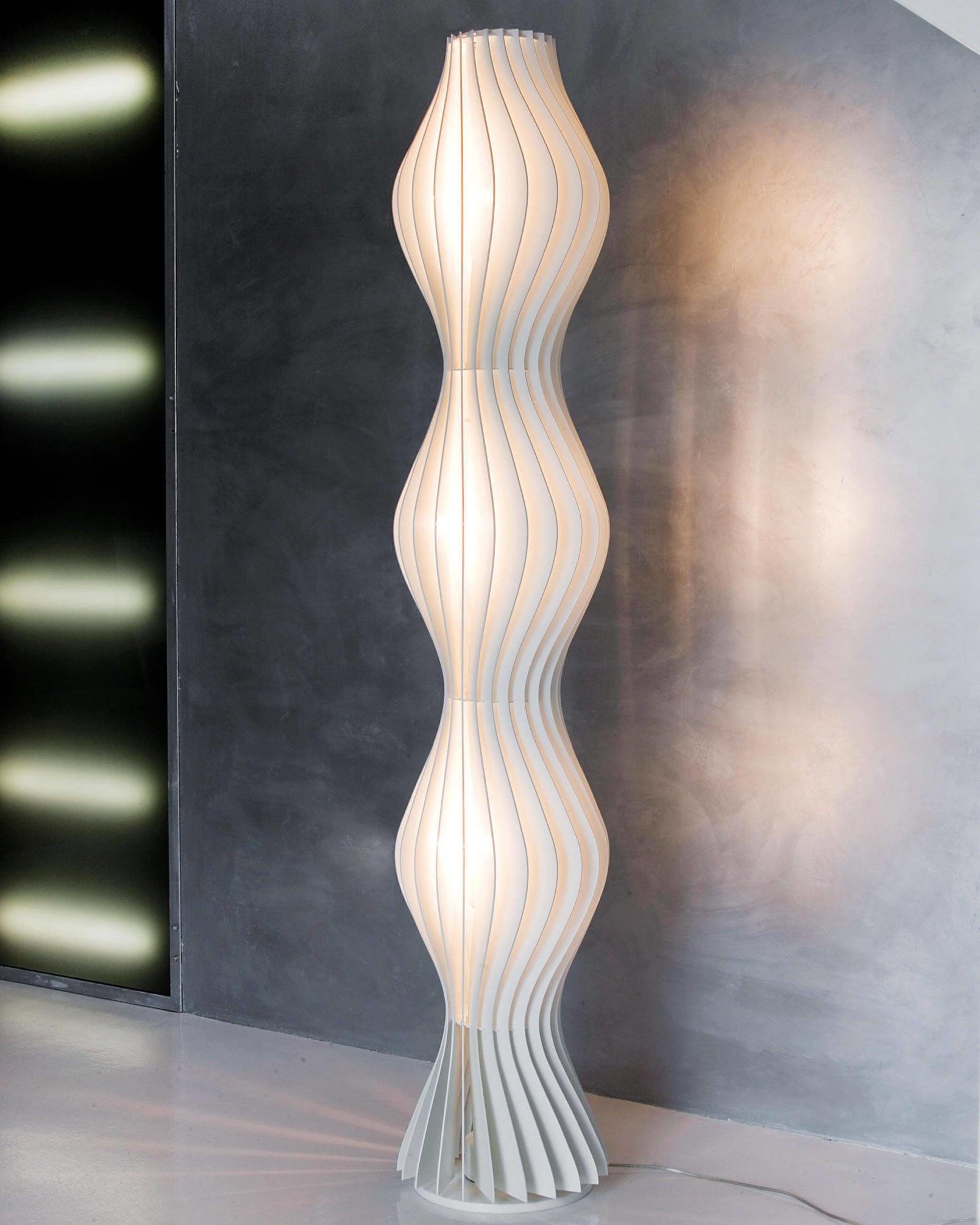 Modern Vapor Acrylic Uplight Floor Lamp with Integrated LED for Living Room Standing Light White