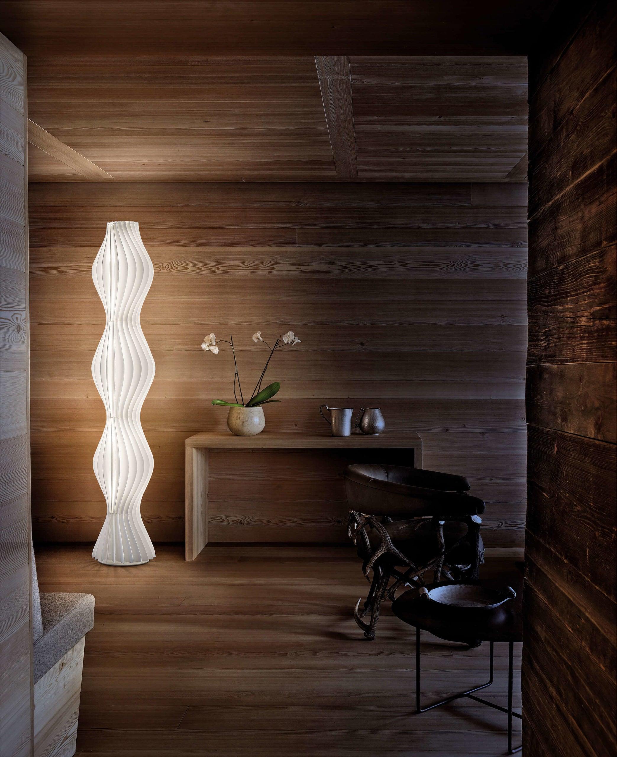 Modern Vapor Acrylic Uplight Floor Lamp with Integrated LED for Living Room Standing Light White