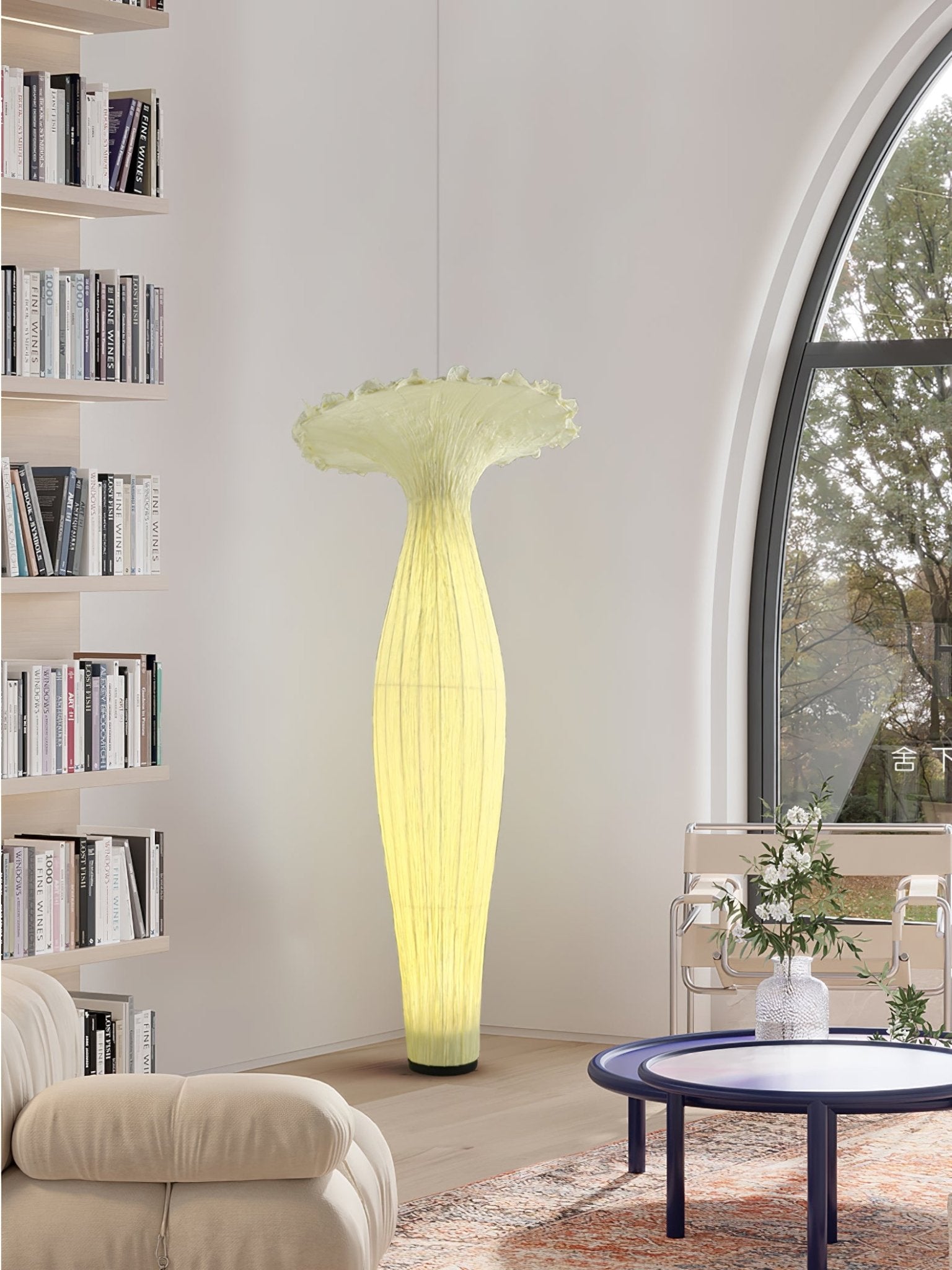 Modern Fabric Vase Floor Lamp with Integrated LED for Living Room Decor