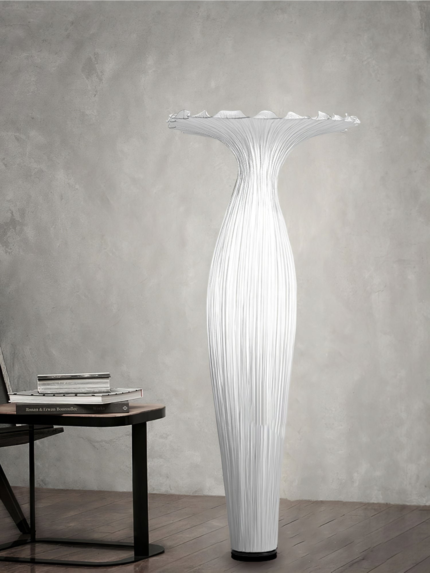 Modern Fabric Vase Floor Lamp with Integrated LED for Living Room Decor