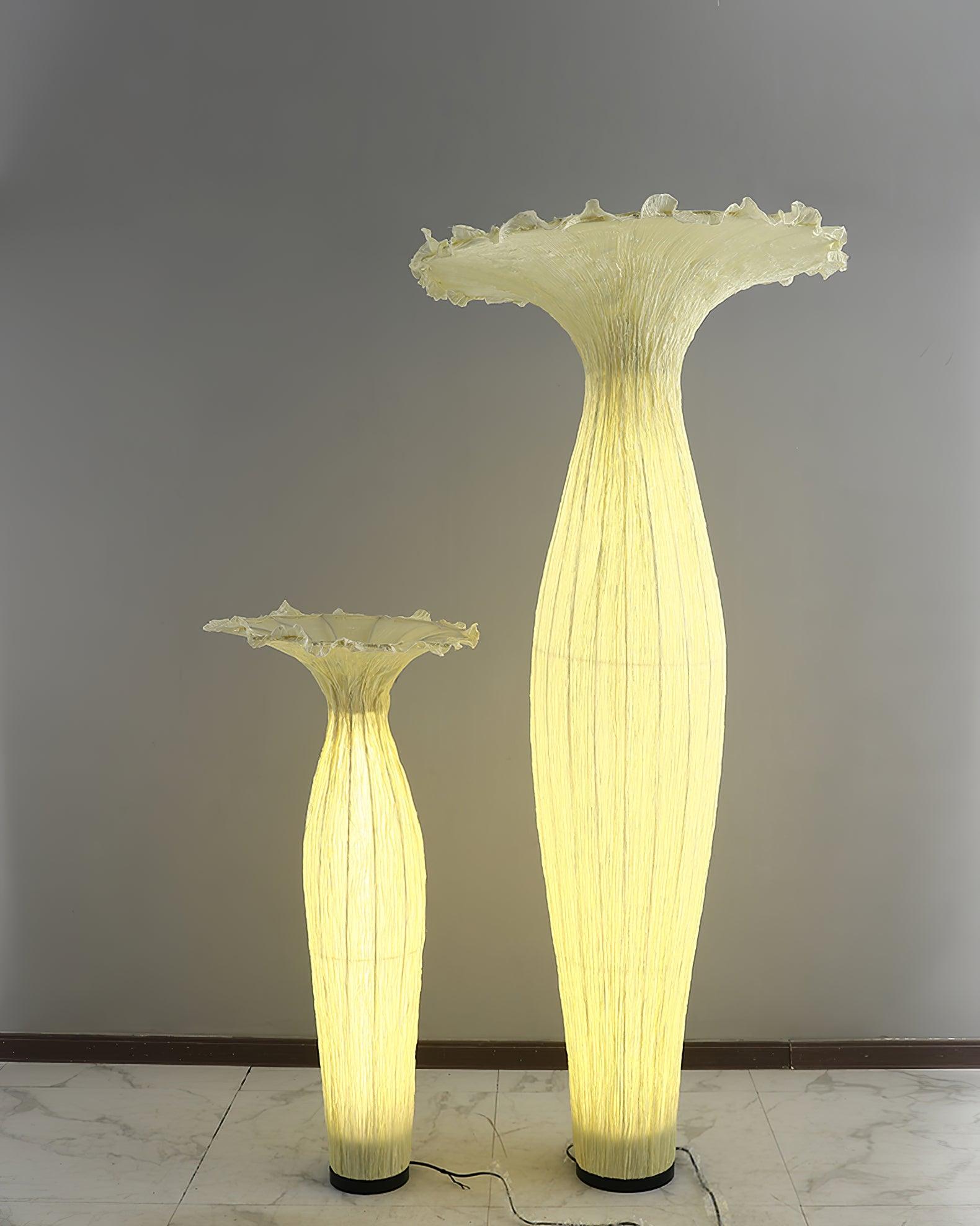 Modern Fabric Vase Floor Lamp with Integrated LED for Living Room Decor