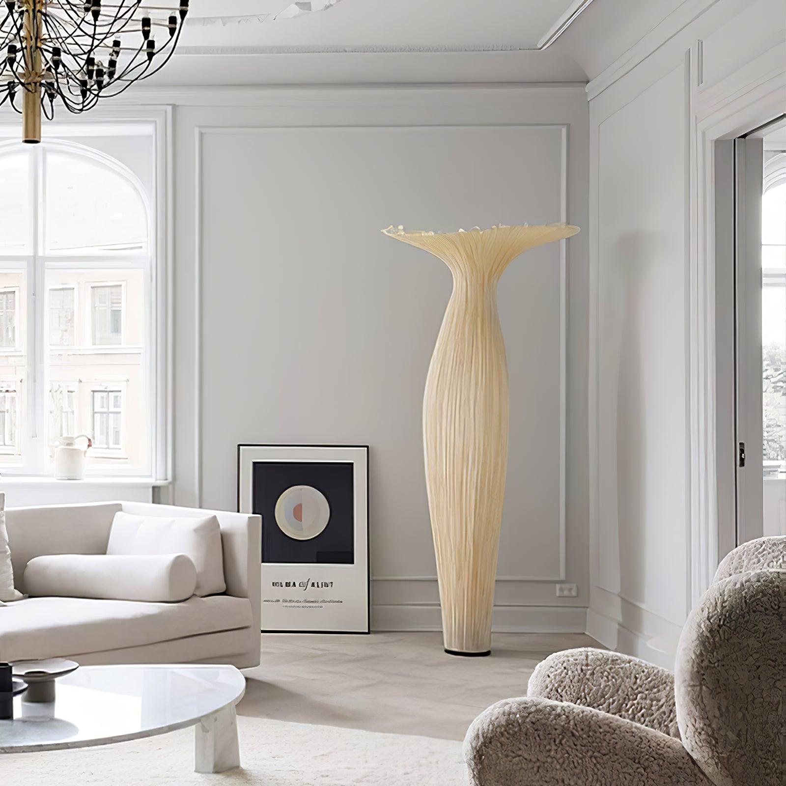 Modern Fabric Vase Floor Lamp with Integrated LED for Living Room Decor