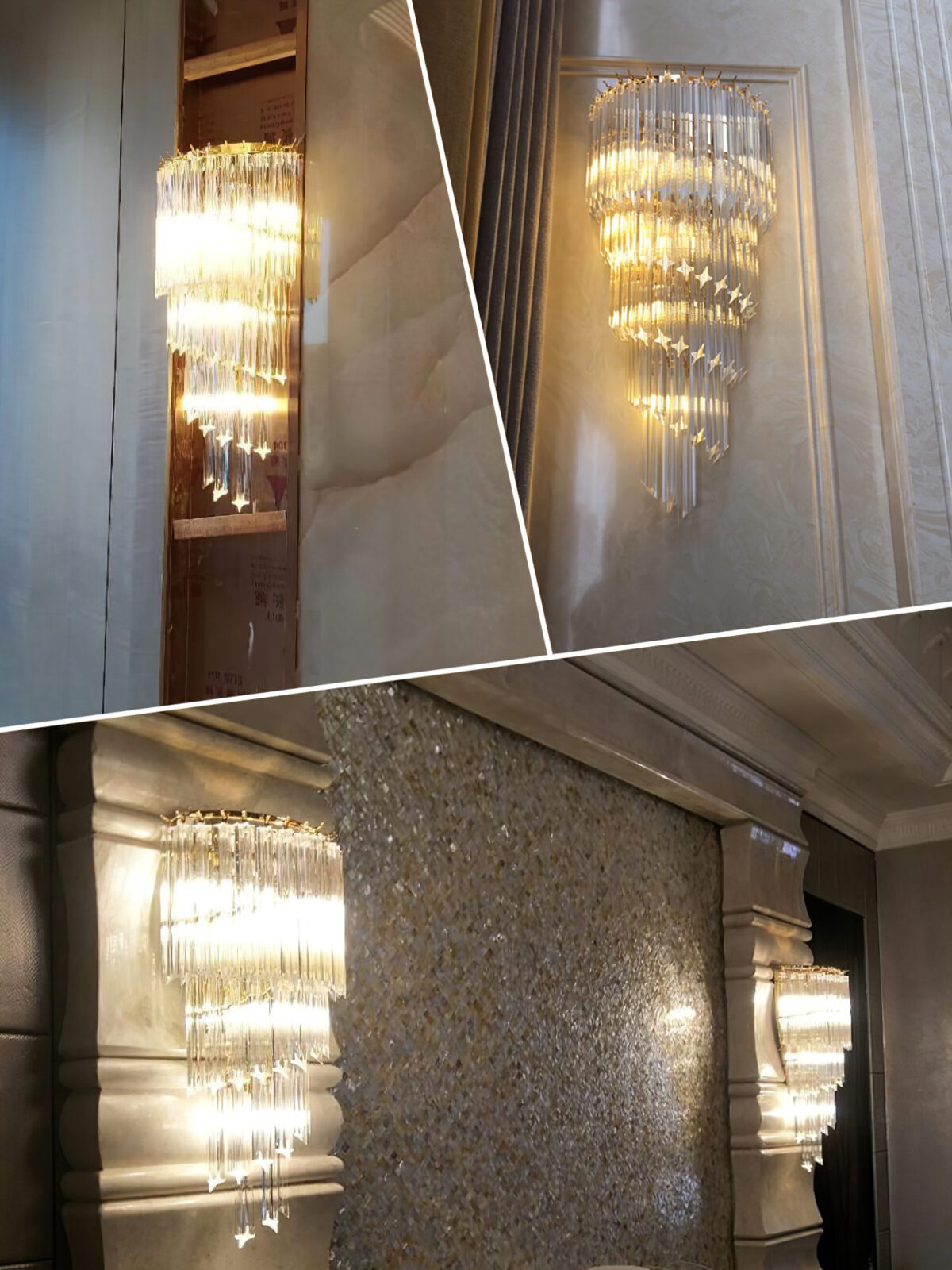 elegant-venetian-glass-rod-wall-light-gold-tapered-crystal-sconce