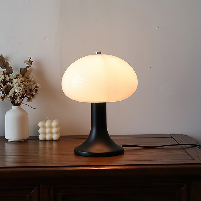 minimalist-white-frosted-glass-mushroom-table-lamp-with-natural-wood-base