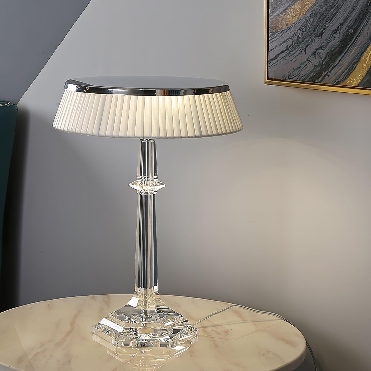 Versailles Modern Curved Glass Table Lamp for Bedroom and Office Task Lighting
