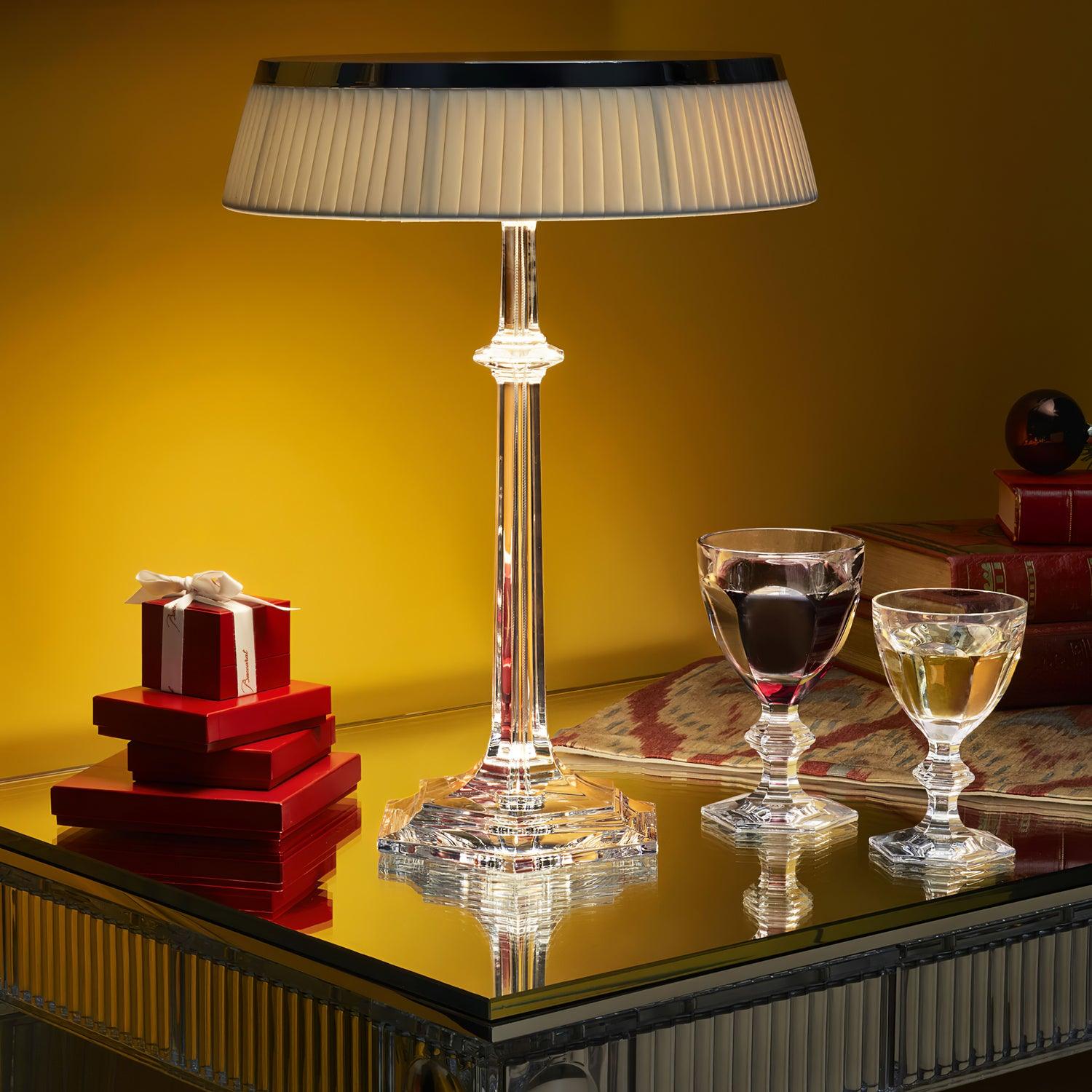 Versailles Modern Curved Glass Table Lamp for Bedroom and Office Task Lighting