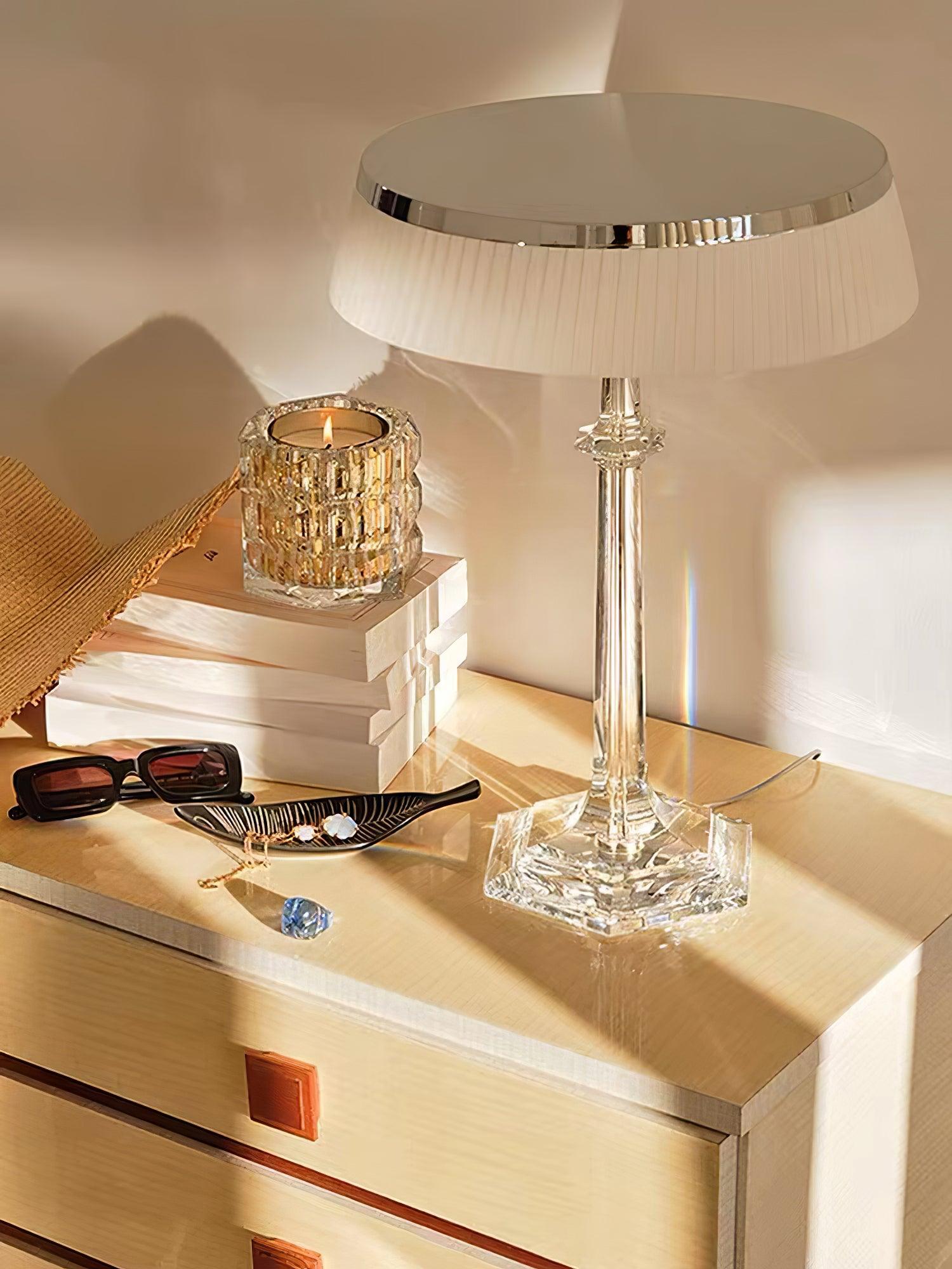 Versailles Modern Curved Glass Table Lamp for Bedroom and Office Task Lighting