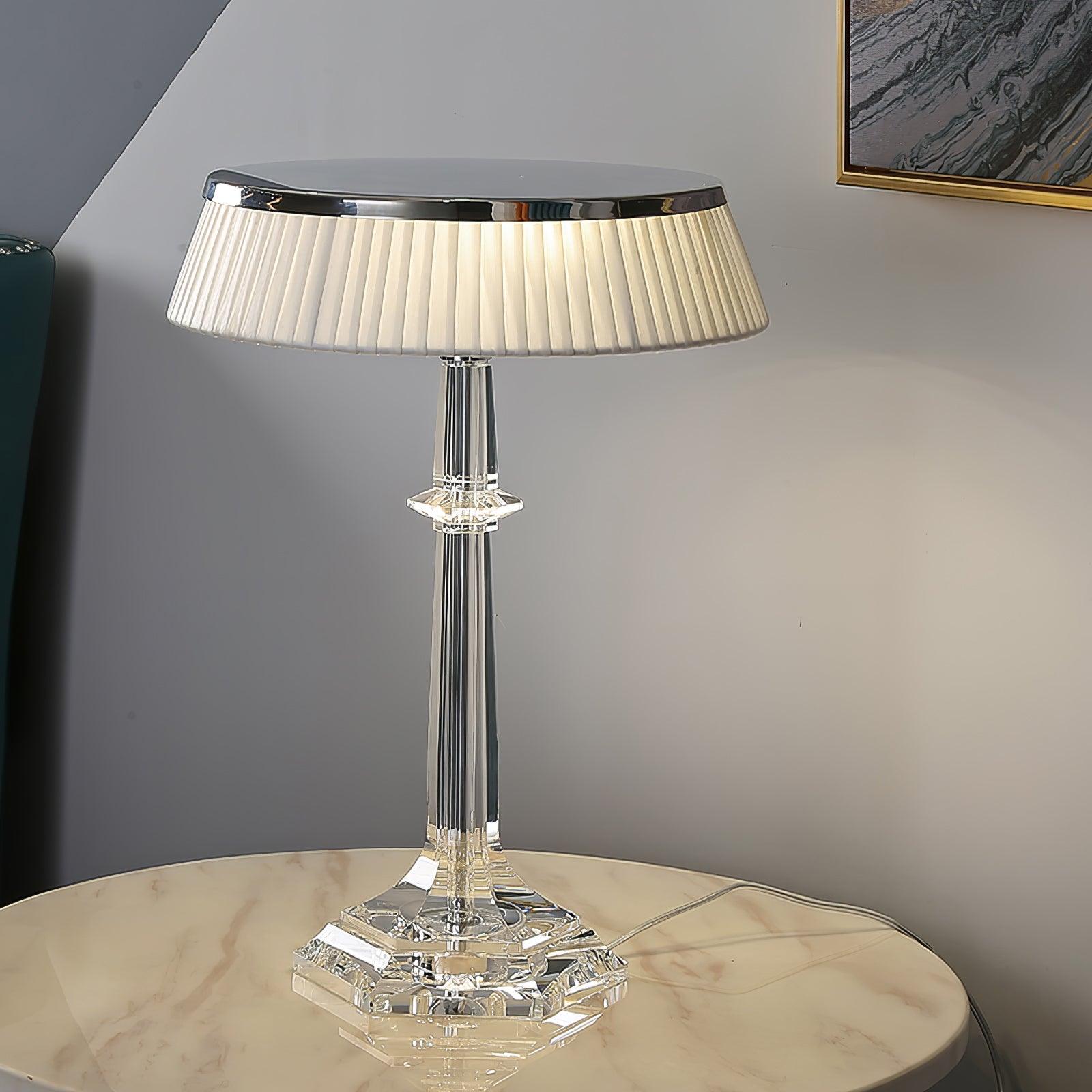 Versailles Modern Curved Glass Table Lamp for Bedroom and Office Task Lighting