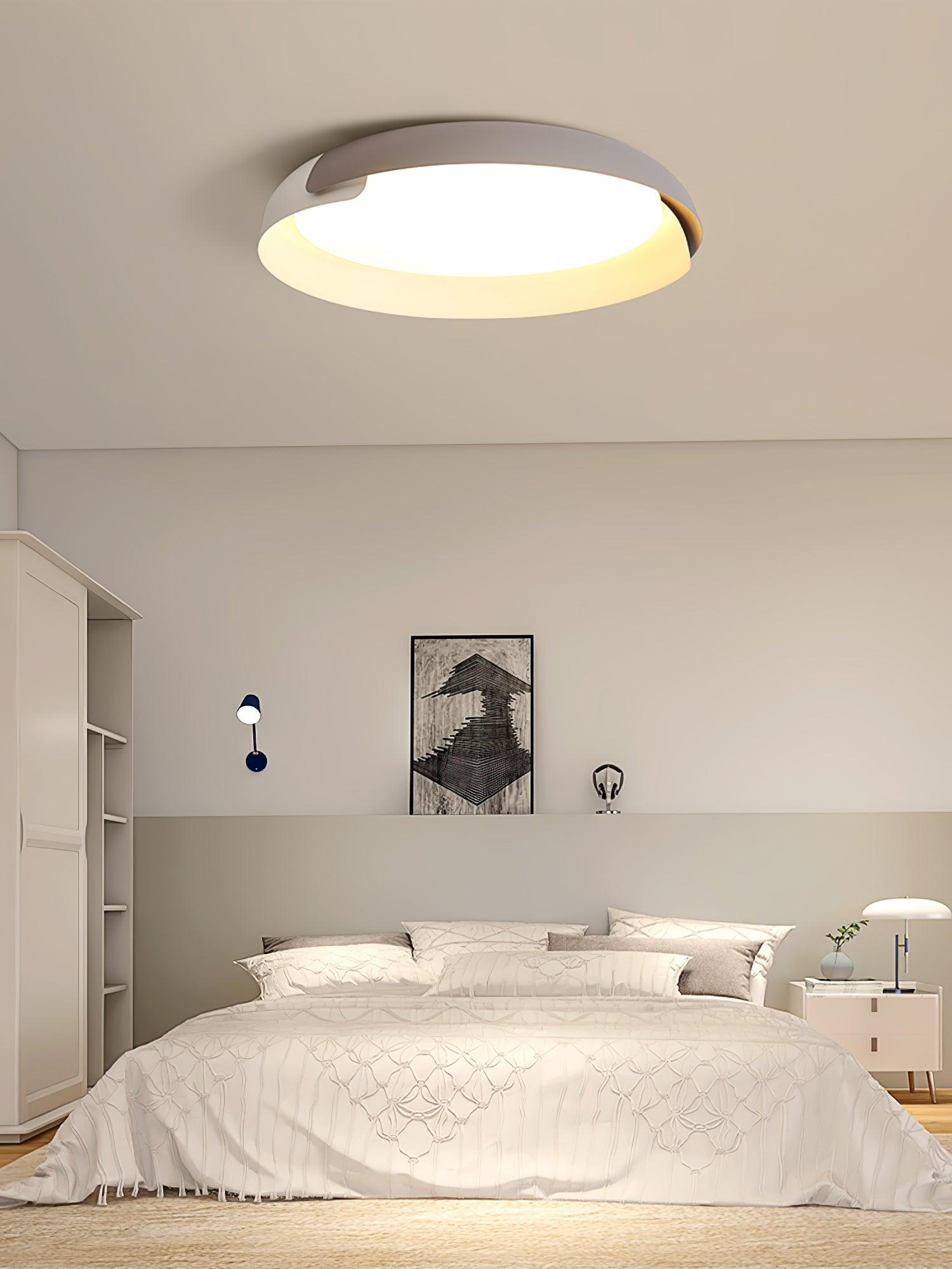 Modern Round LED Flush Mount Ceiling Light Contemporary Acrylic Fixture for Living Room and Office