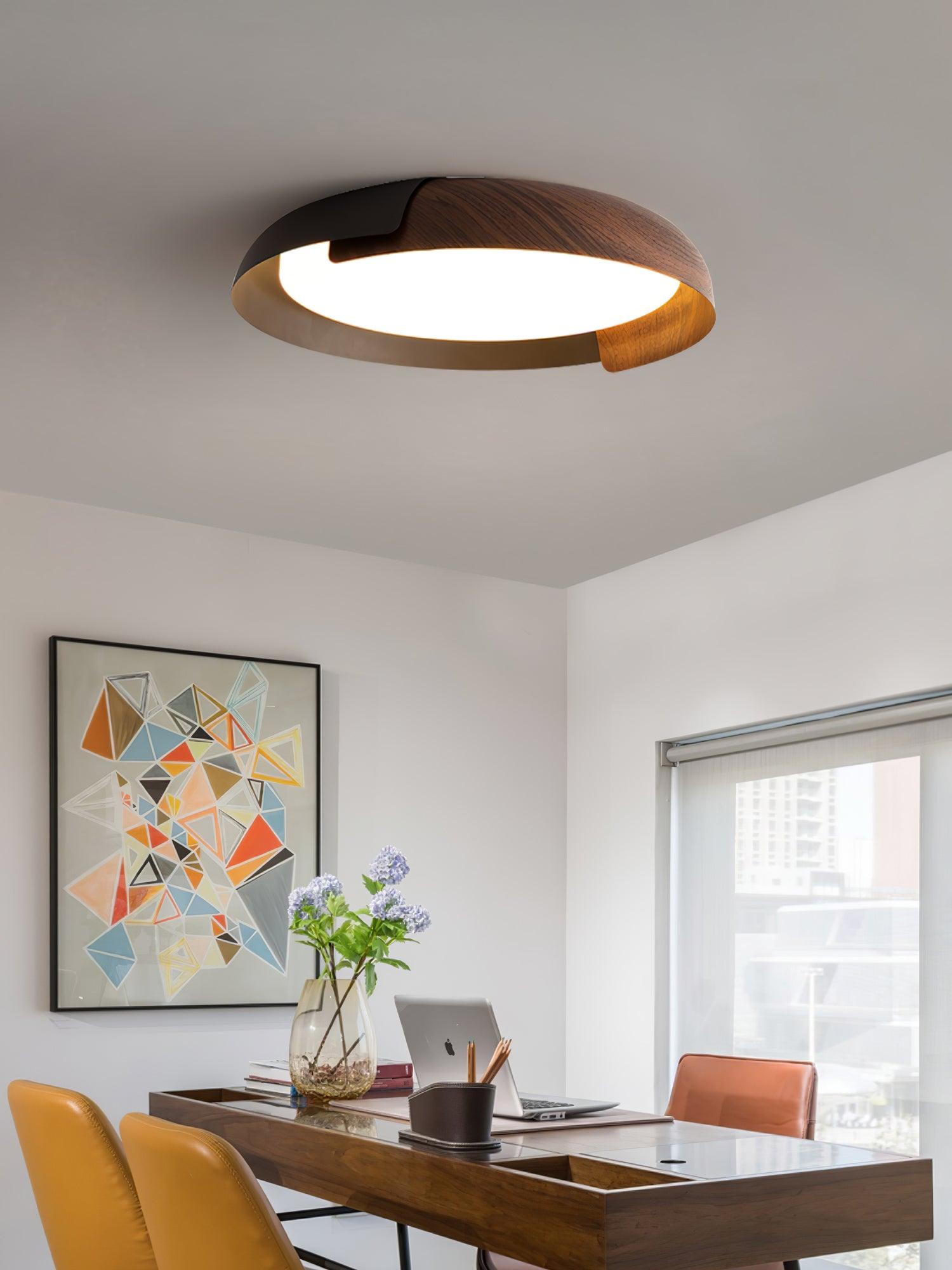 Modern Round LED Flush Mount Ceiling Light Contemporary Acrylic Fixture for Living Room and Office