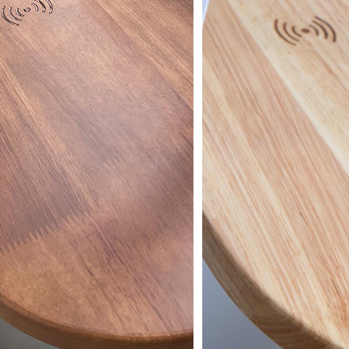 Contemporary Vinda Basket Side Table Lamp with Integrated LED Wood and Metal Design