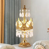 Luxury French Style Crystal Nightstand Lamp Decorative Antique Brass Table Light
