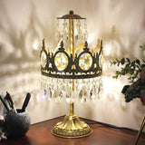 Luxury French Style Crystal Nightstand Lamp Decorative Antique Brass Table Light