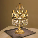 Luxury French Style Crystal Nightstand Lamp Decorative Antique Brass Table Light