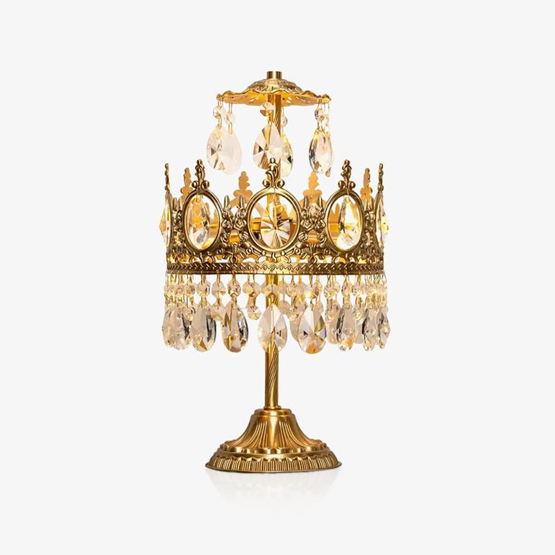 Luxury French Style Crystal Nightstand Lamp Decorative Antique Brass Table Light