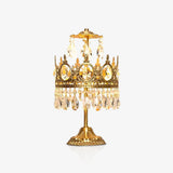 Luxury French Style Crystal Nightstand Lamp Decorative Antique Brass Table Light