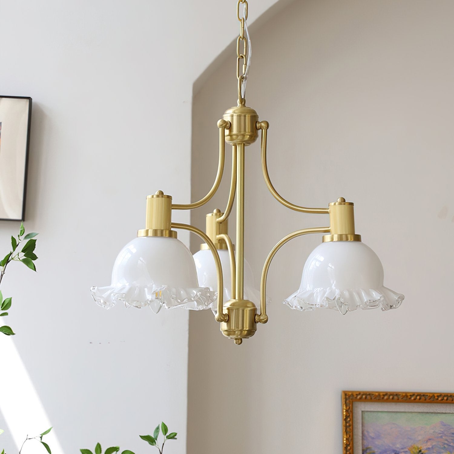 french-vintage-brass-floral-chandelier-with-glass-shades-elegant-copper-finish-hanging-pendant-light