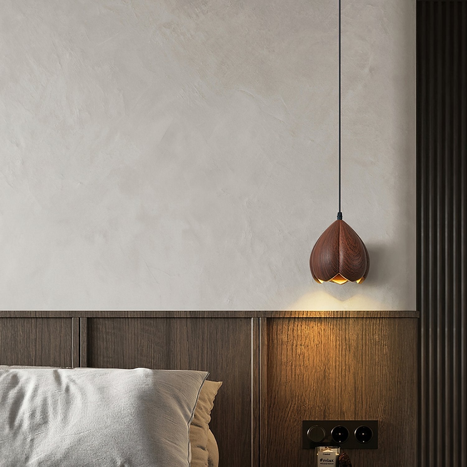 elegant-vintage-flower-design-resin-pendant-light-with-walnut-finish-led-shade