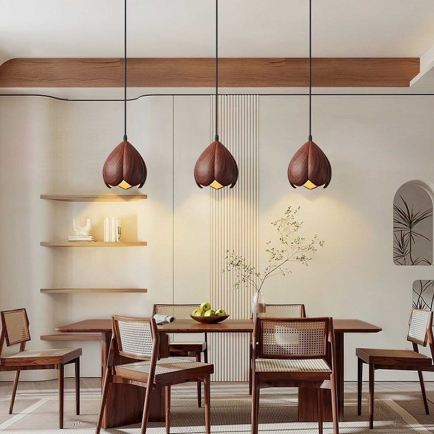 elegant-vintage-flower-design-resin-pendant-light-with-walnut-finish-led-shade