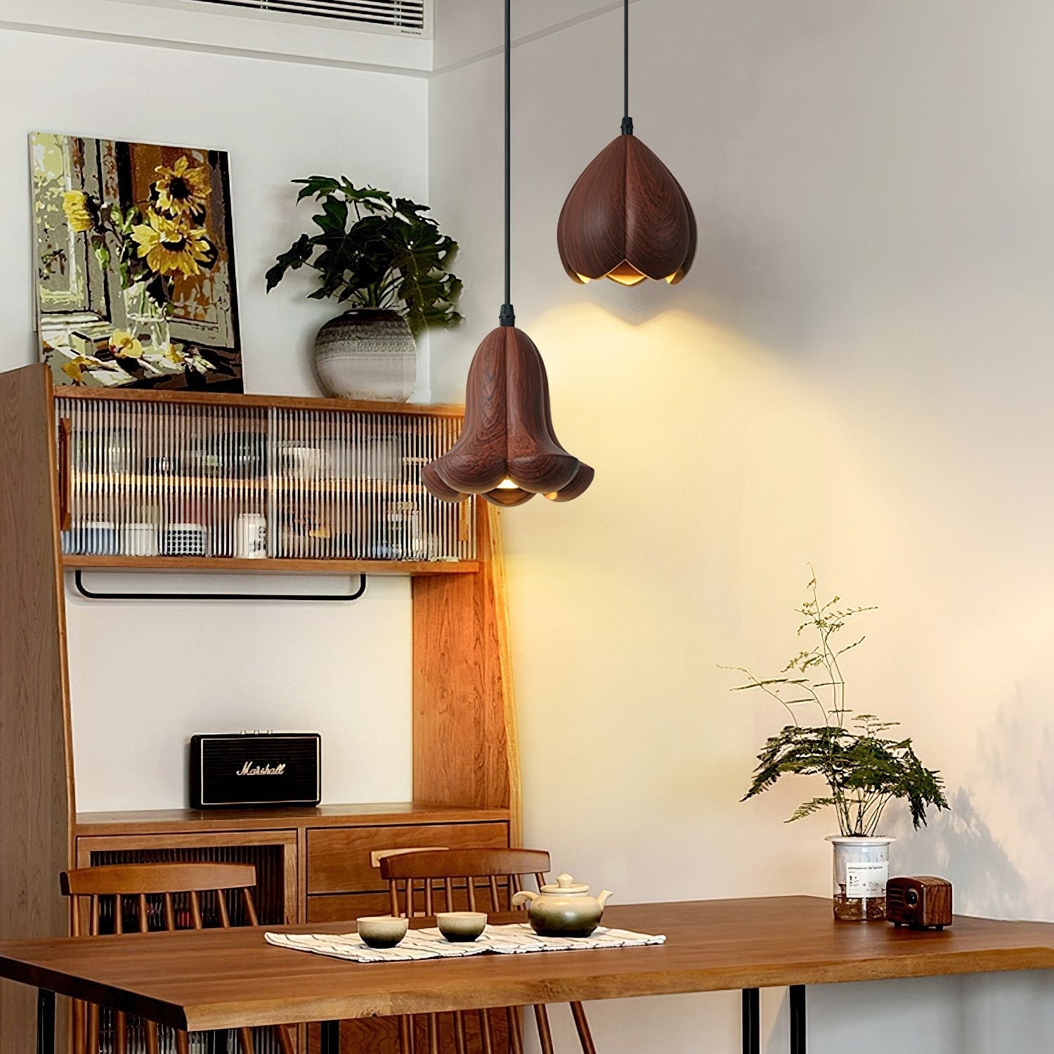 elegant-vintage-flower-design-resin-pendant-light-with-walnut-finish-led-shade