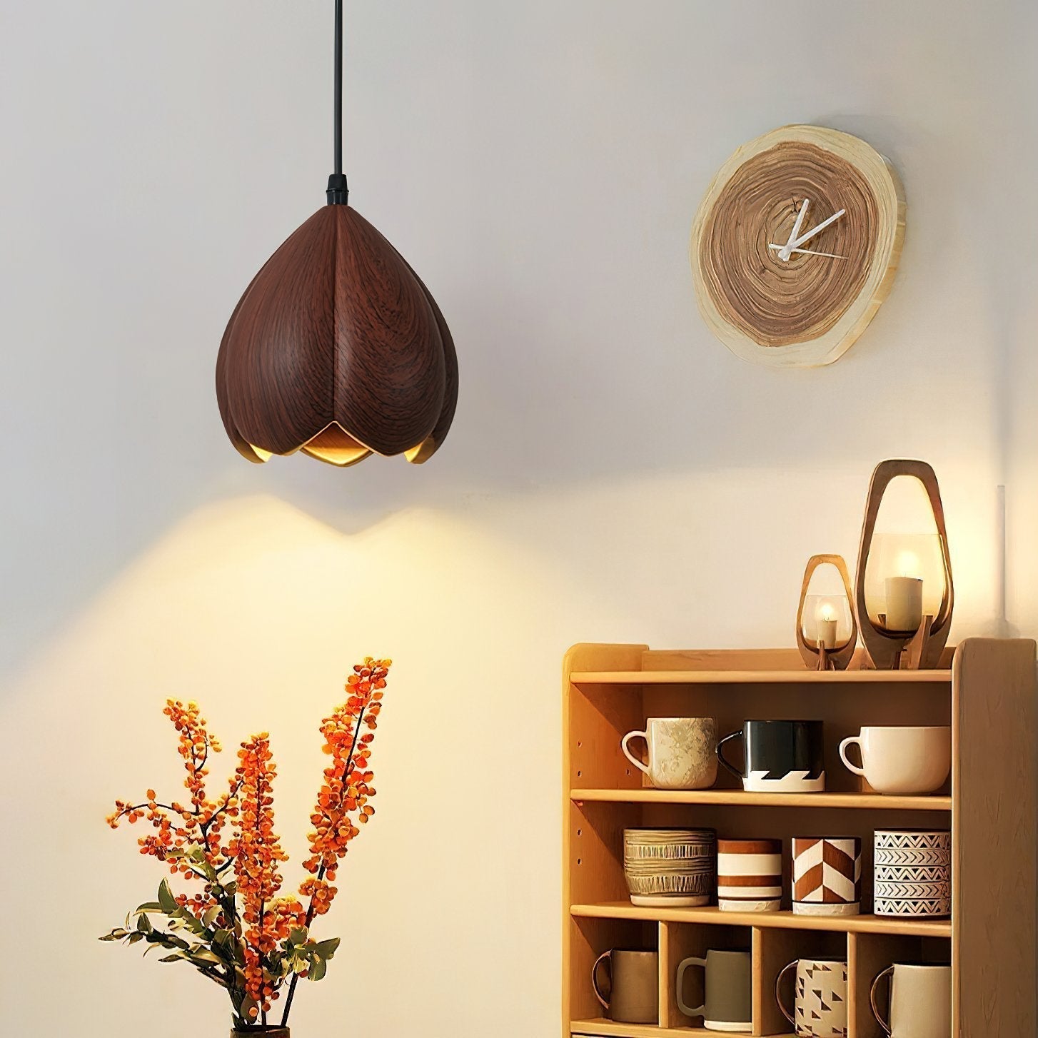 elegant-vintage-flower-design-resin-pendant-light-with-walnut-finish-led-shade