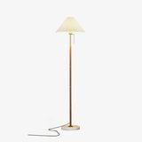 Vintage Pleated Floor Lamp with Marble Base Retro Accent Lighting for Living Room