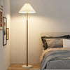 Vintage Pleated Floor Lamp with Marble Base Retro Accent Lighting for Living Room