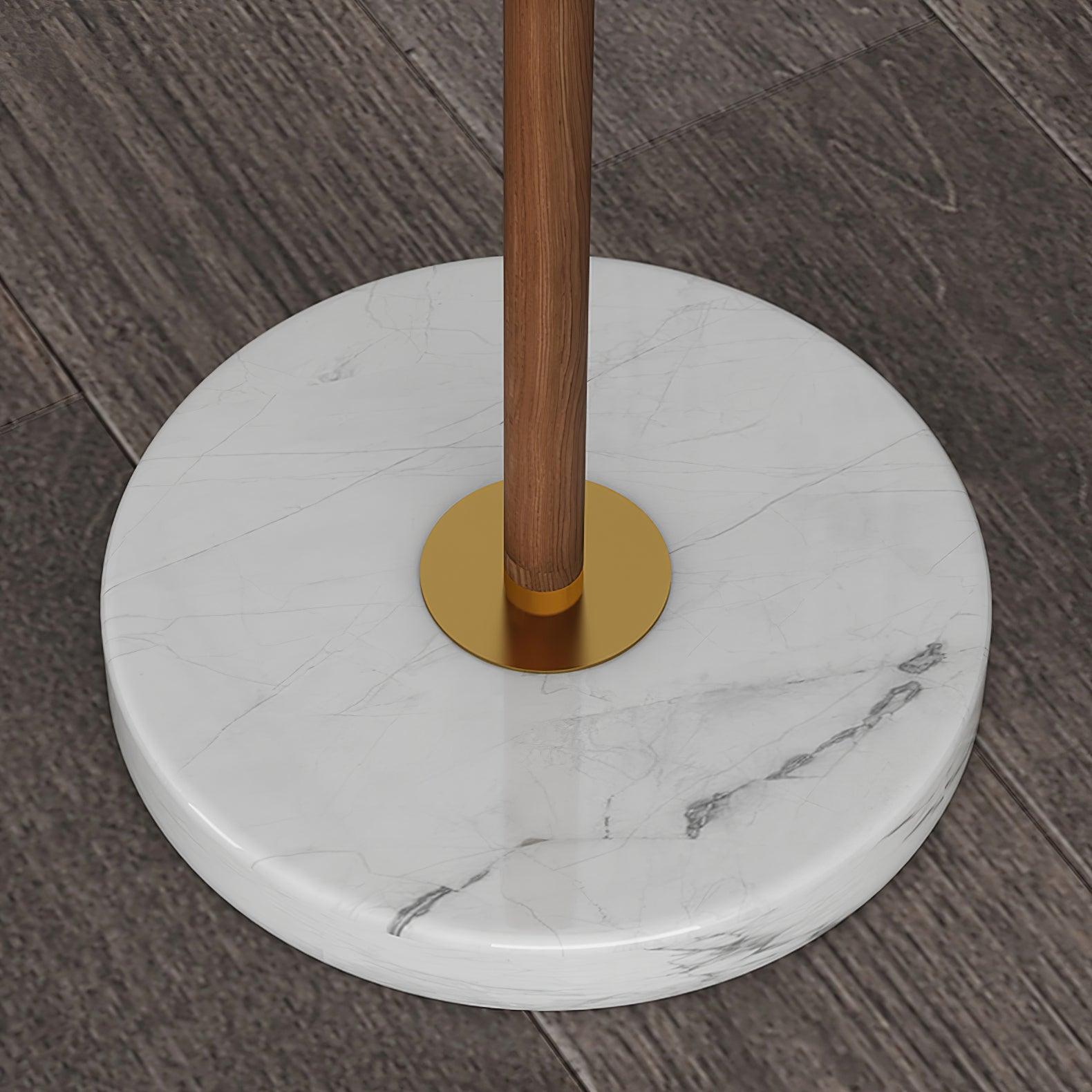 Vintage Pleated Floor Lamp with Marble Base Retro Accent Lighting for Living Room
