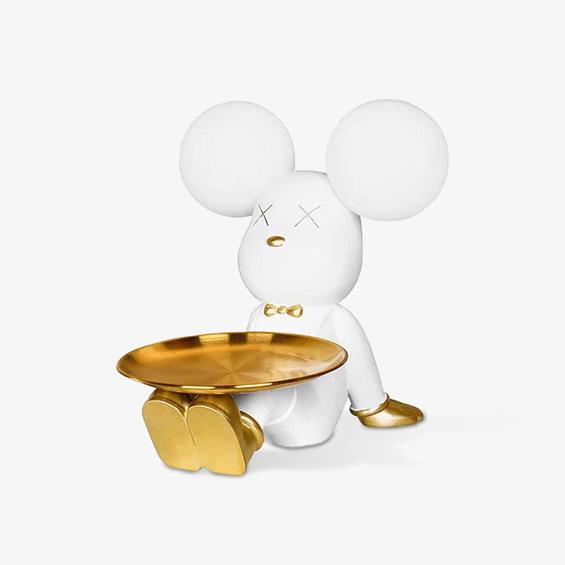 Violent Bear Decorative Resin Table Lamp with Storage Tray for Modern Bedside and Office Desks