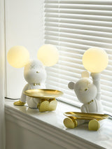 Violent Bear Decorative Resin Table Lamp with Storage Tray for Modern Bedside and Office Desks