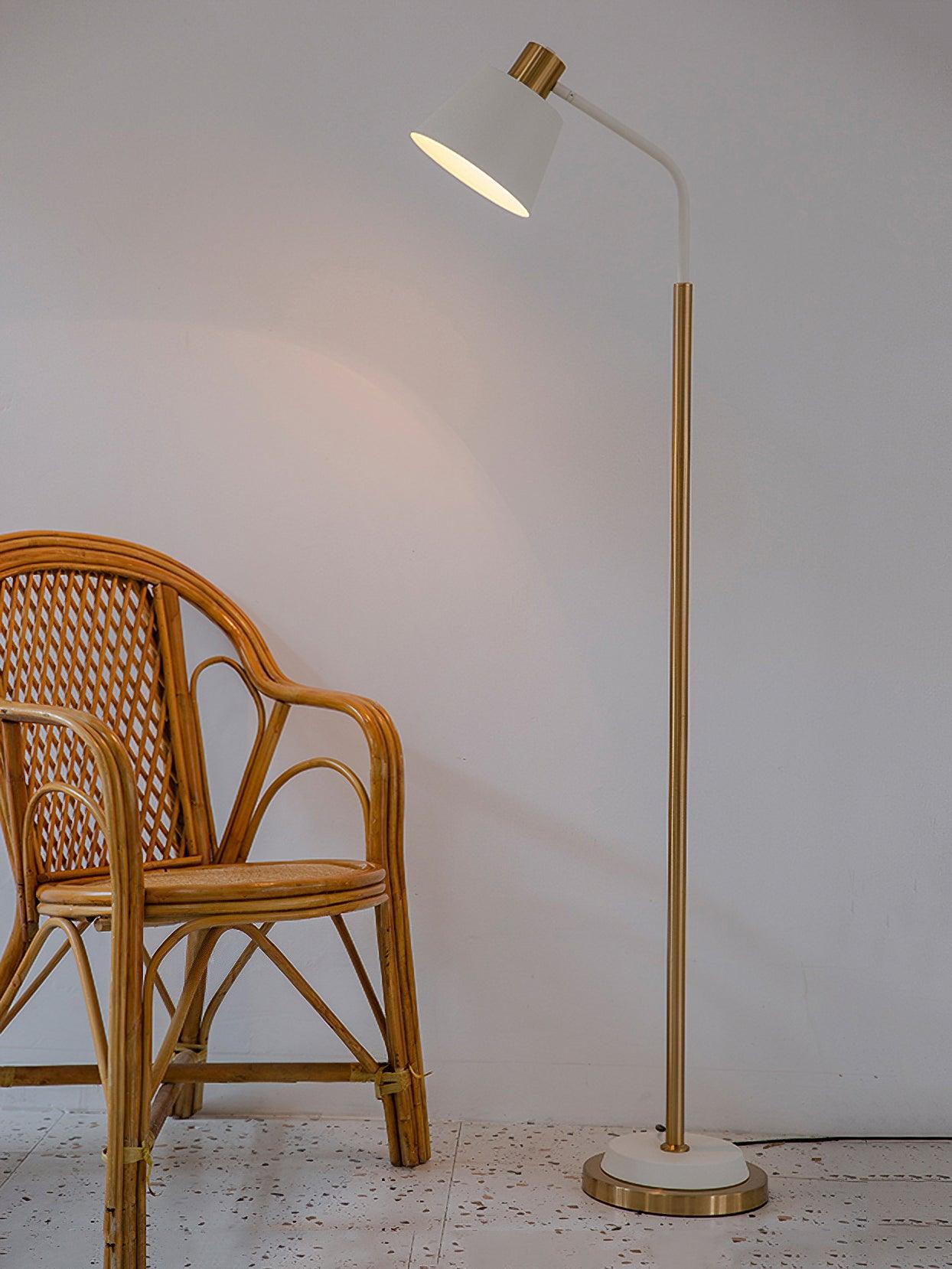 Modern Torchiere Standing Floor Lamp with Metal Frame and Elegant Gold Accents