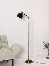 Modern Torchiere Standing Floor Lamp with Metal Frame and Elegant Gold Accents