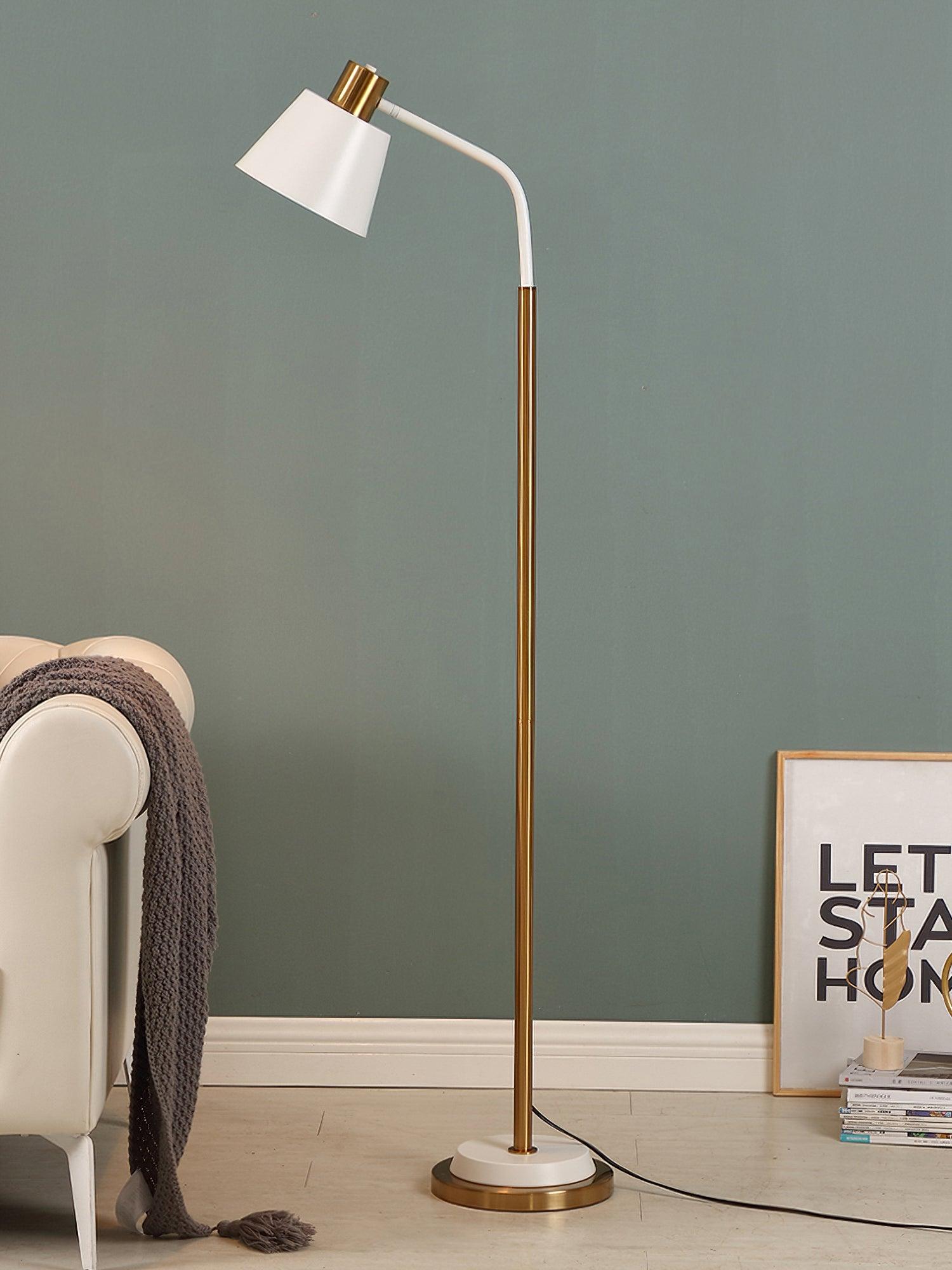 Modern Torchiere Standing Floor Lamp with Metal Frame and Elegant Gold Accents
