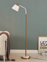 Modern Torchiere Standing Floor Lamp with Metal Frame and Elegant Gold Accents