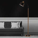 Modern Torchiere Standing Floor Lamp with Metal Frame and Elegant Gold Accents