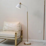 Modern Torchiere Standing Floor Lamp with Metal Frame and Elegant Gold Accents