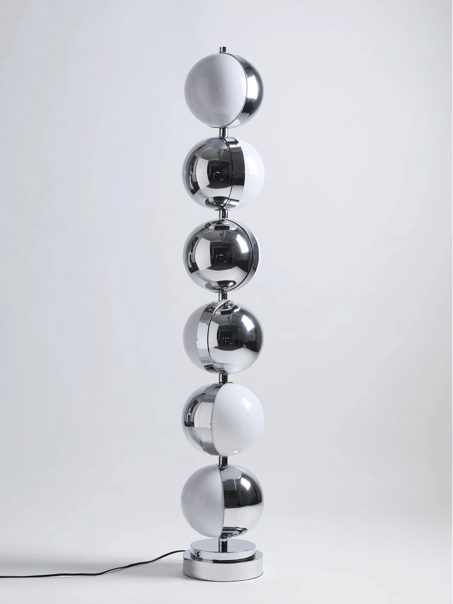 Modern Minimalist LED Standing Lamp with Chrome Finish and White Acrylic Shade