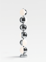 Modern Minimalist LED Standing Lamp with Chrome Finish and White Acrylic Shade
