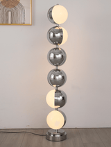 Modern Minimalist LED Standing Lamp with Chrome Finish and White Acrylic Shade