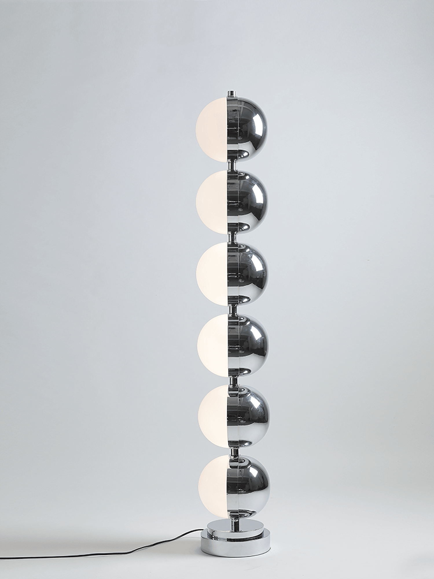 Modern Minimalist LED Standing Lamp with Chrome Finish and White Acrylic Shade