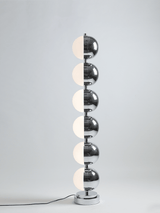 Modern Minimalist LED Standing Lamp with Chrome Finish and White Acrylic Shade