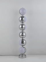 Modern Minimalist LED Standing Lamp with Chrome Finish and White Acrylic Shade