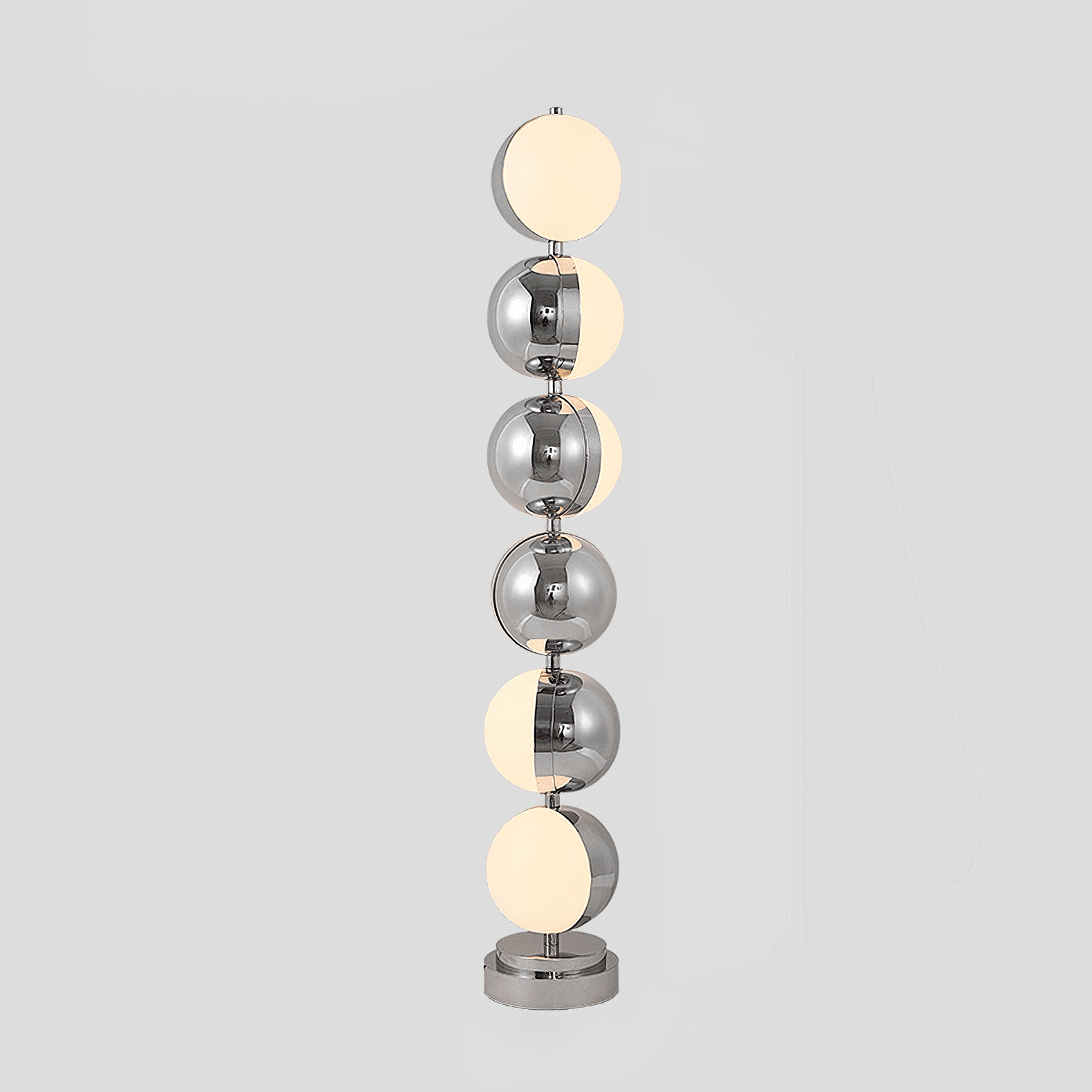 Modern Minimalist LED Standing Lamp with Chrome Finish and White Acrylic Shade