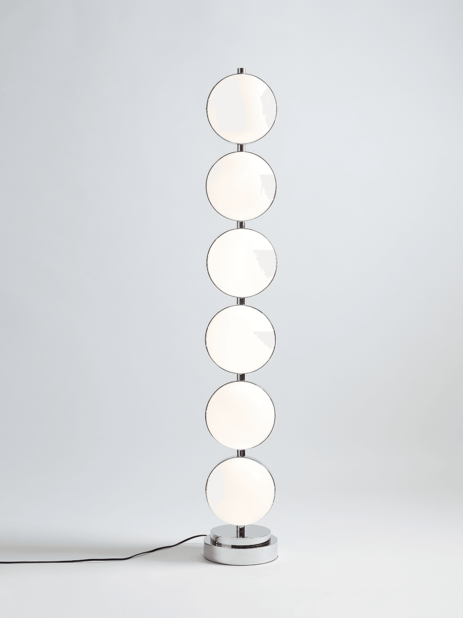 Modern Minimalist LED Standing Lamp with Chrome Finish and White Acrylic Shade