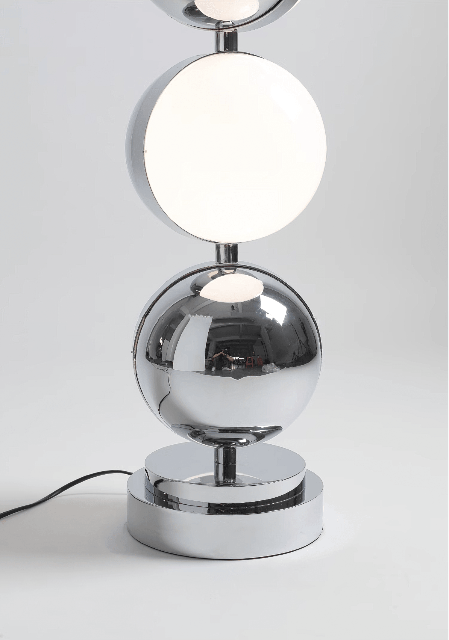Modern Minimalist LED Standing Lamp with Chrome Finish and White Acrylic Shade