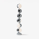 Modern Minimalist LED Standing Lamp with Chrome Finish and White Acrylic Shade
