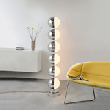 Modern Minimalist LED Standing Lamp with Chrome Finish and White Acrylic Shade