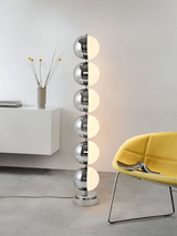 Modern Minimalist LED Standing Lamp with Chrome Finish and White Acrylic Shade
