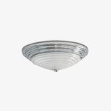 Modern Volume Dome Flush Mount Ceiling Lamp with Chrome Finish and White Glass Shade